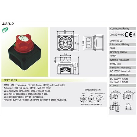 MBS14 hoofdstroomschakelaar opbouw