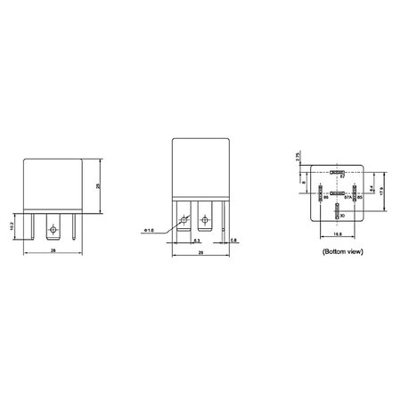 MINI-12-MR relais 12V maakkontakt 40A met weerstand