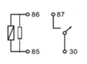 MINI-12-MR relais 12V maakkontakt 40A met weerstand