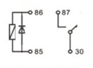 MINI-12-MD relais 12V maakkontakt 40A met diode