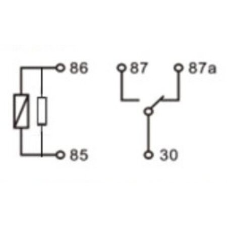 MINI-12-CR  Relais 12V wissel 30/40A met weerstand