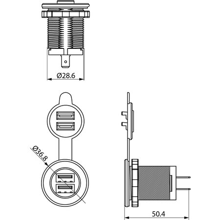 USB-195 USB-laadaansluiting