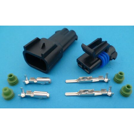 SEAL2B komplete waterdichte stekker 2.8 mm 2 polig
