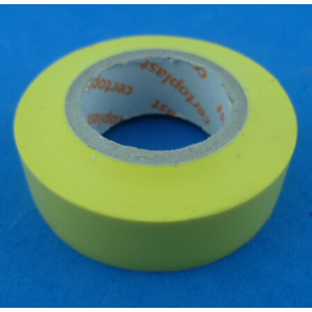 PVC tape 15 mm geel 10 meter