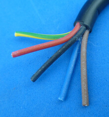 kabel 5 aderig rond  5 x 1 mm2