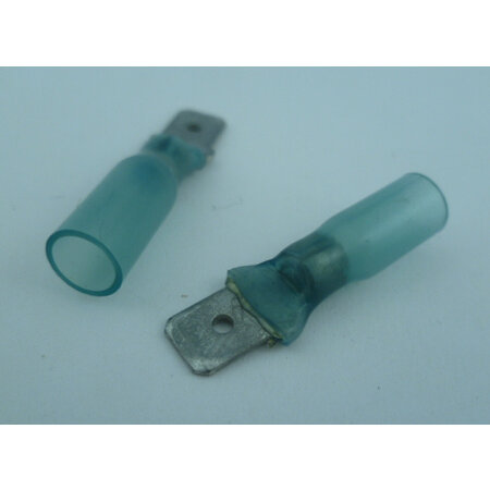 6,3 mm schuifstekker male blauw