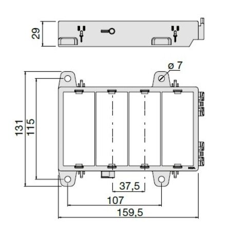 R01520 frame voor 4 module's