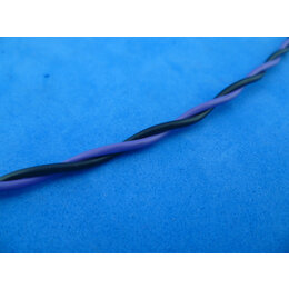 2 x 0,5 mm2 paars-zwart twisted pair