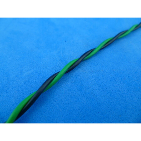 2 x 0,5 mm2 lichtgroen-zwart twisted pair