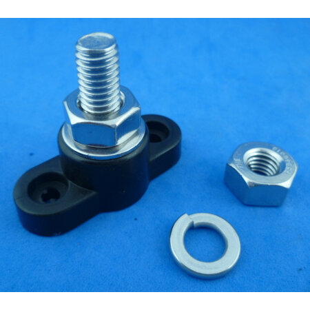 77037BLK10  1 point terminal bus 10mm zwart