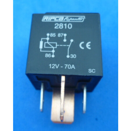 2810 relais 12V 70A - met weerstand