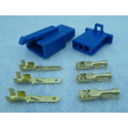 HON3-U stekker 3 polig blauw