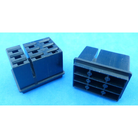 Stekkerblok 9 polig voor 6,3 mm schuifstekkers