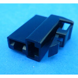 Stekkerhuis 2 polig T-vorm 6,3 mm female zwart