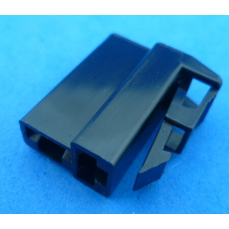 Stekkerhuis 2 polig T-vorm 6,3 mm female zwart