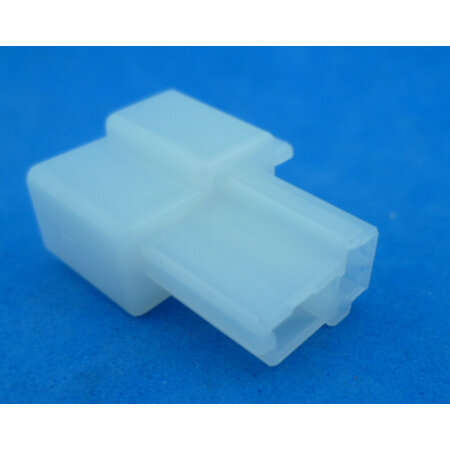 Stekkerhuis 2 polig T-vorm 6,3 mm wit male