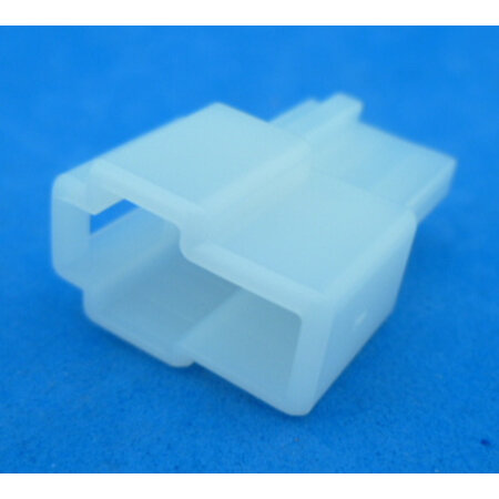 Stekkerhuis 2 polig T-vorm 6,3 mm wit male