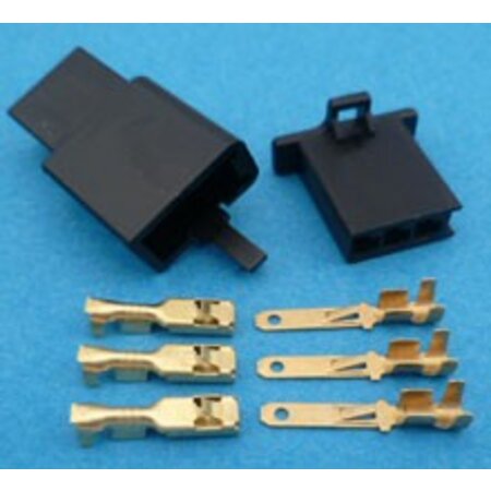 HON3B stekker 3 polig zwart