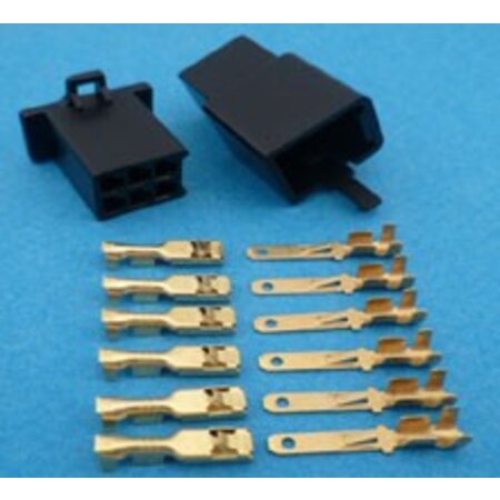 HON6B stekker 6 polig zwart