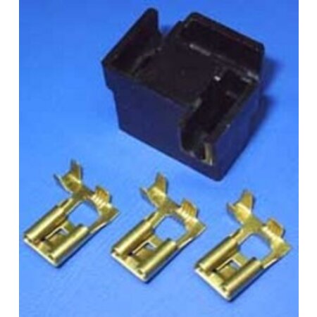 30-145B koplampstekker haaks H4 zwart 3-polig