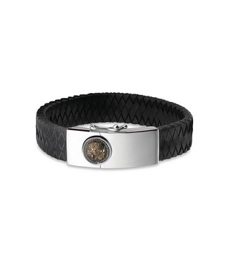 See You Gedenksieraden armband with Ash BG 007 Silver/Leather