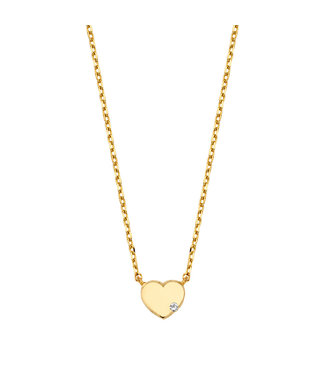 ketting 14kt geelgoud Heart G0023