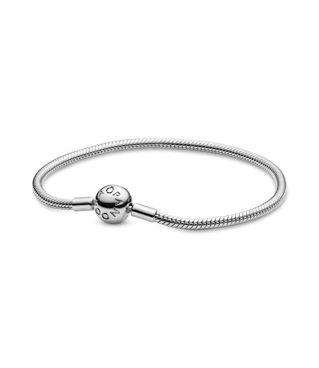 Pandora Snake chain silver bracelet with round clasp 590728