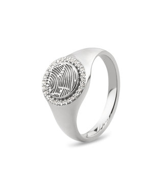 See You Gedenksieraden ring silver Round/Zircon 466S