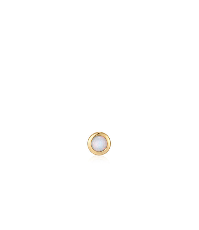 Ear Edit - Gold Kyoto Opal bezel barbell single earring E035-11G