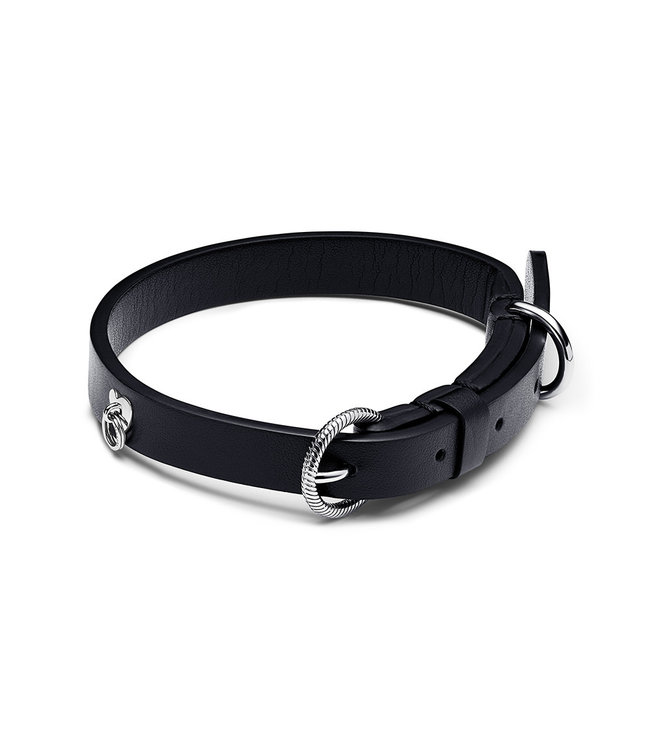 Pandora Pet Jewellery Accessory - Black Leather-free Fabric Pet Collar 312262C01