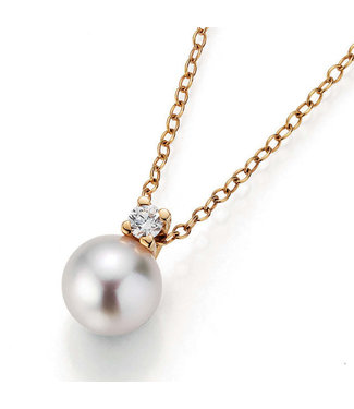 Gellner Pearls ketting 18kt roosgoud met parel en briljant 5-22006-03