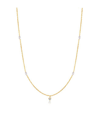 Ania Haie Gold Radiance gold pearl and white necklace NAU003-01YG