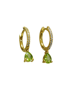 Willems Creations oorringen 18kt geelgoud met peridot 03B0702/1Y