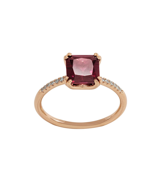 Willems Creations ring 18kt roosgoud met rodolite 03R0703/3R