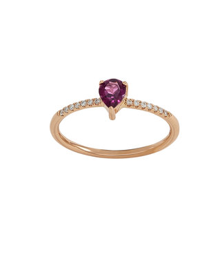 Willems Creations ring 18kt roosgoud met rodolite 03R0702/3R