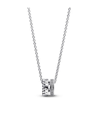 Pandora Signature Logo Pavé & Beads necklace 392311C01-45