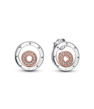 Pandora Signature Two-tone Logo Circles stud earrings 282314C01