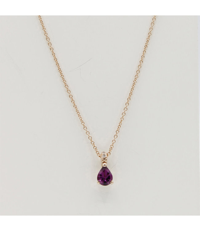 Willems Creations ketting 18kt roosgoud met rodolite 03C0702/3R