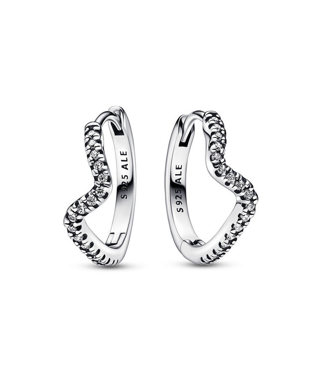 Pandora Sparkling Wave hoop earrings 292545C01