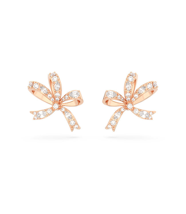 Swarovski Volta bow pierced earrings rose 5647572
