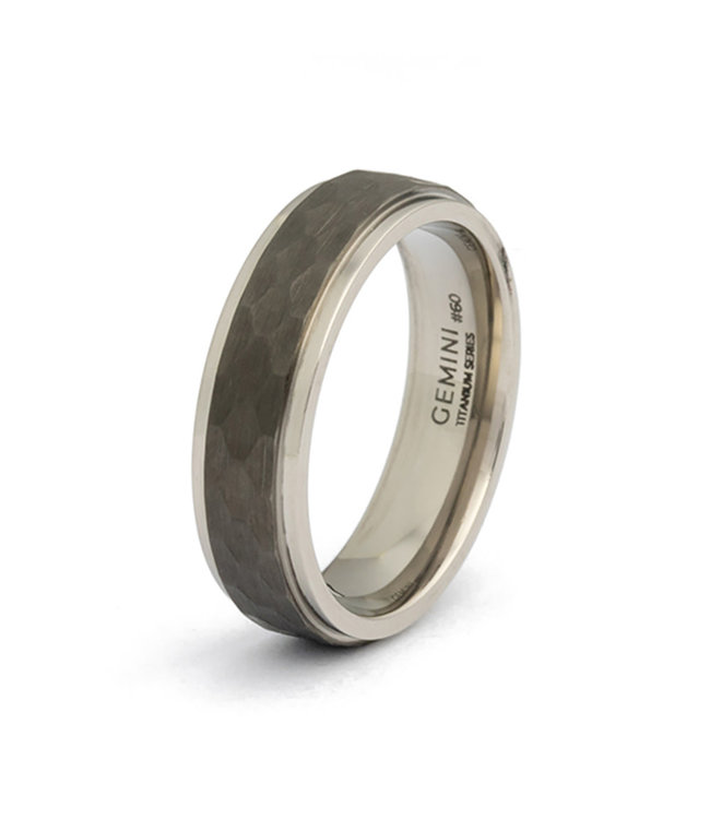 Gemini Duplus Silver Black ring DUP01