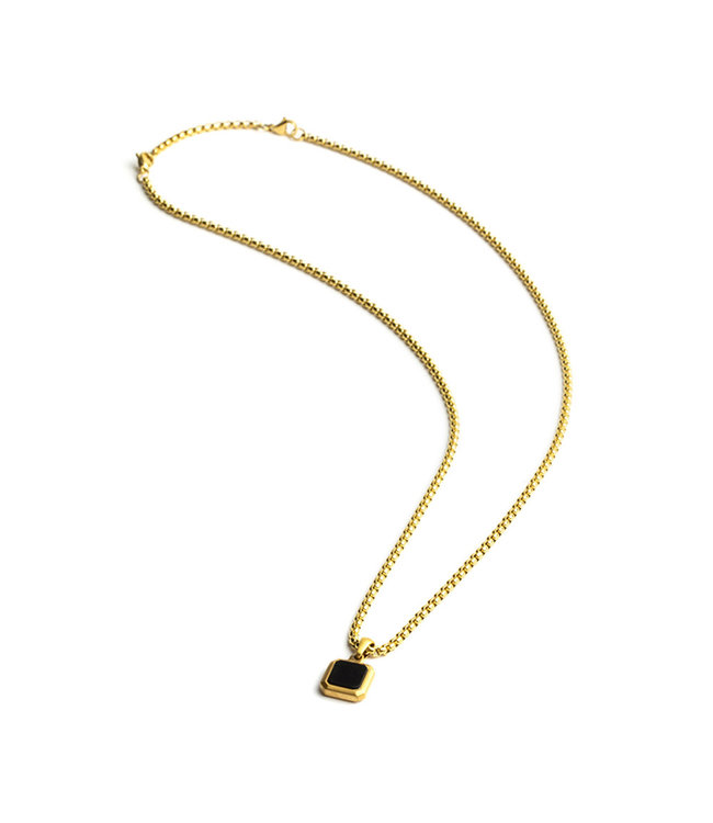 Gemini Meraki Gold Black necklace NNX2