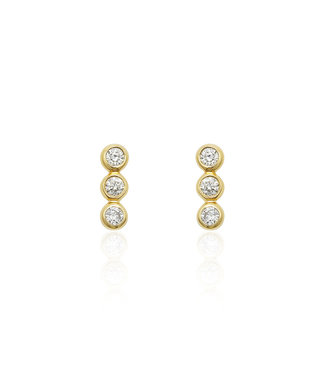 Willems Creations Ma vie en rose earring 18kt yellow gold - Diamonds 0.13ct - 64719E-YG-18