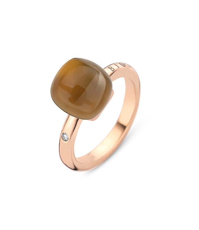 Bigli ring Mini Sweety Cognac quartz with Mother of pearl 20R88Rcgnmp