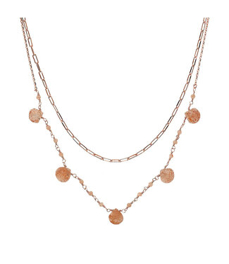 Bronzallure Multistrand necklace with natural stones WSBZ02121.ST
