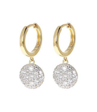 Bronzallure Hoop earrings with pavé pendant yellow WSBZ01592Y.Y