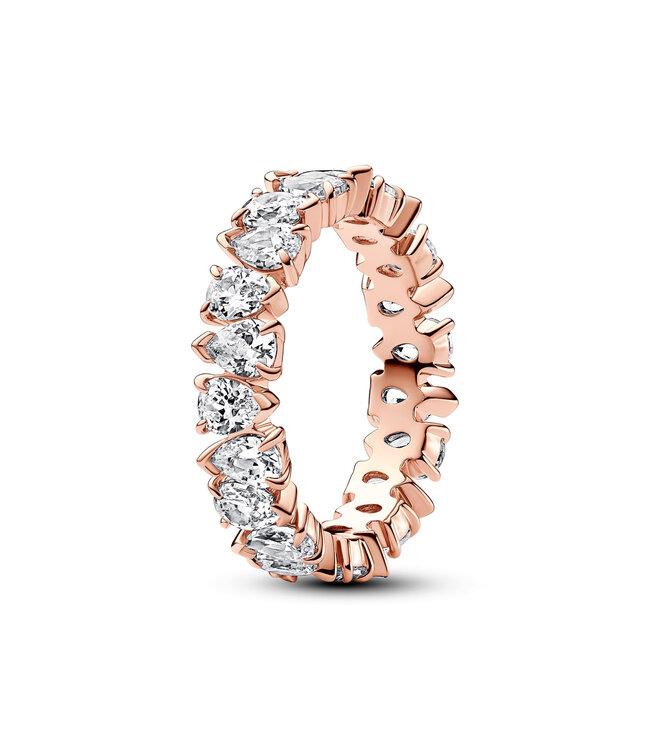 Pandora Alternating Sparkling Band rose-gold ring - 183021C01