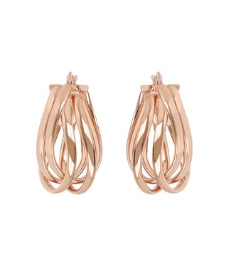 Bronzallure Shiny oval hoop earrings rose WSBZ02098.R