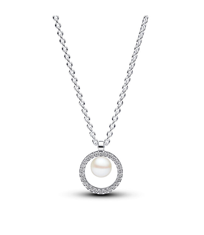 Pandora Treated Freshwater Cultured Pearl & Pavé necklace - 393165C01-45