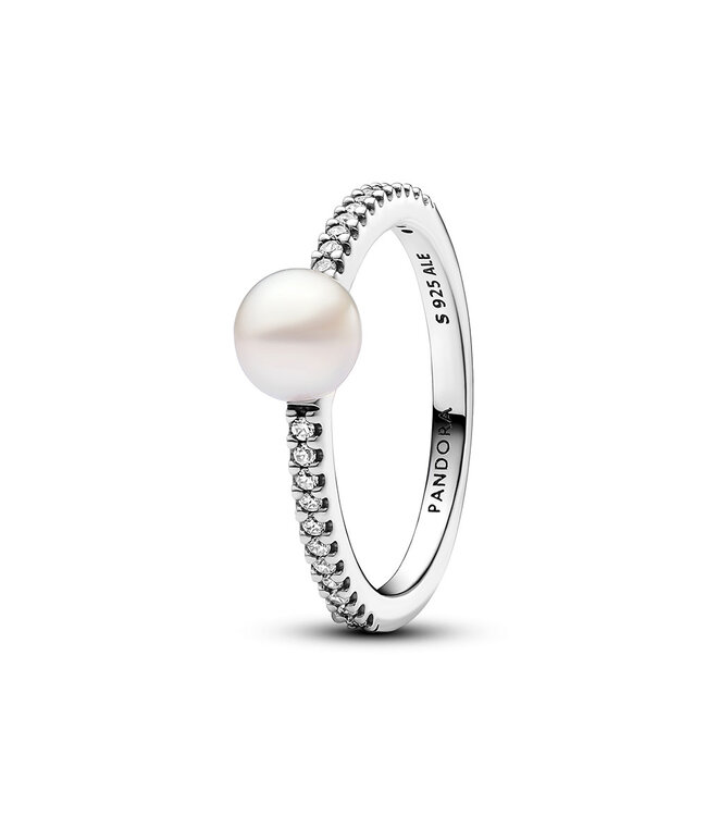 Pandora Treated Freshwater Cultured Pearl & Pavé ring - 193158C01
